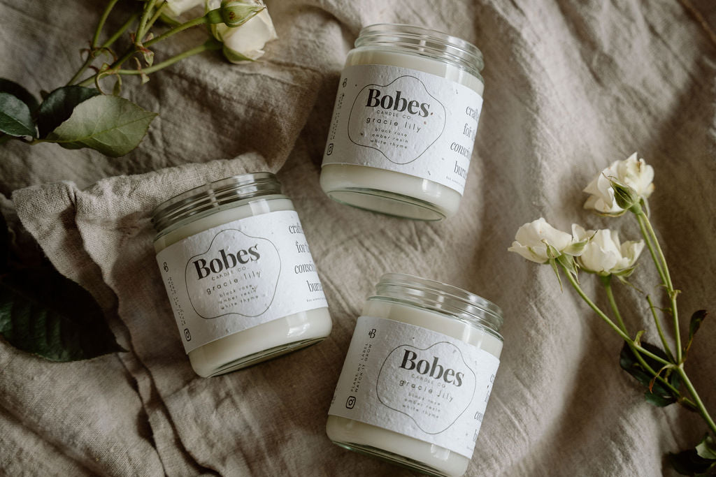 8oz Soy Coconut Candle - Gracie Lily - Bobes Candle Co.