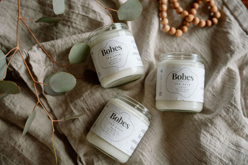 8oz Soy Coconut Candle - The Cove - Bobes Candle Co.